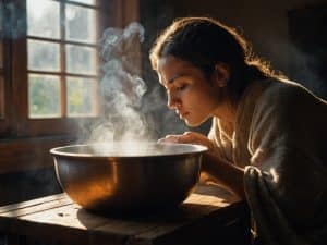 дышать над паром